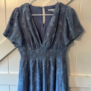 Baltic Born June Smocked Midi Dress - Blue, Medium